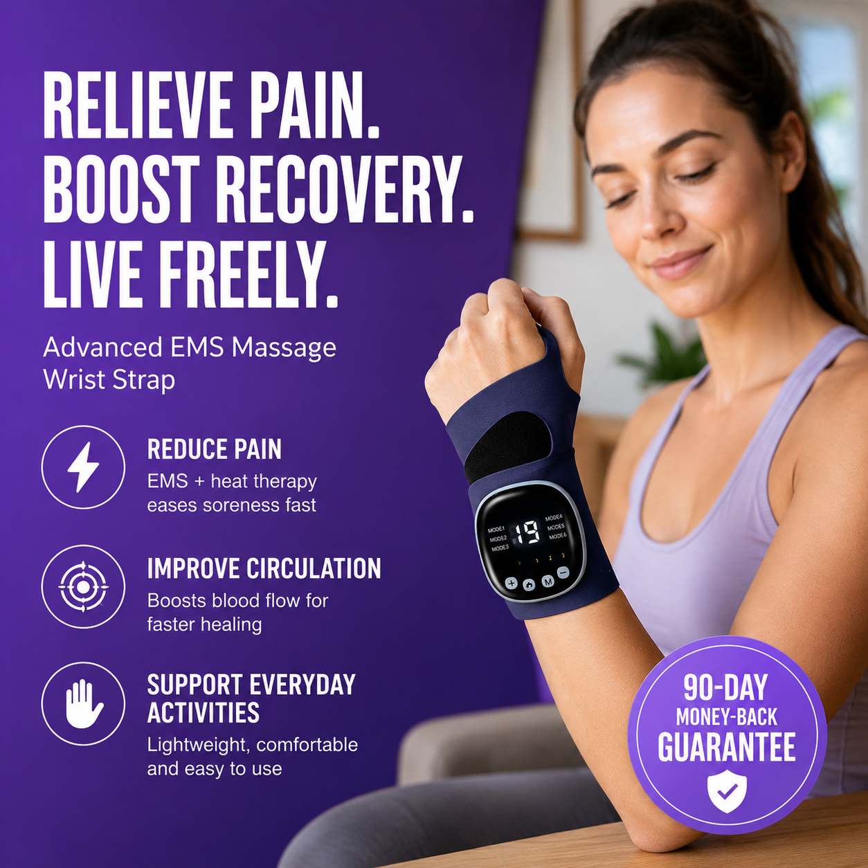 Adjustable EMS Massage Wrist Strap