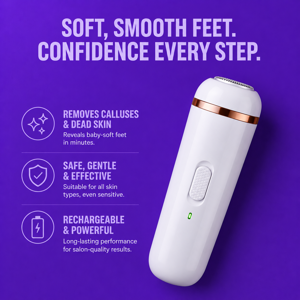 Electric Foot Callus Remover – soft smooth feet confidence every step